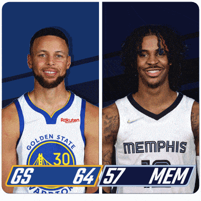 a golden state warriors player and a memphis grizzlies player are standing next to each other