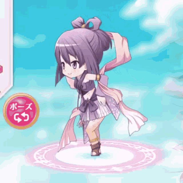a girl in a dress is dancing in a game