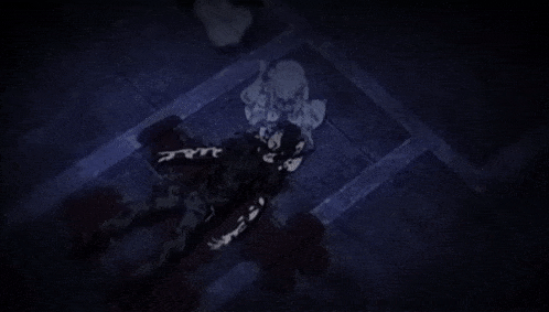 a drawing of a person laying on the ground with a shadow of a person behind them