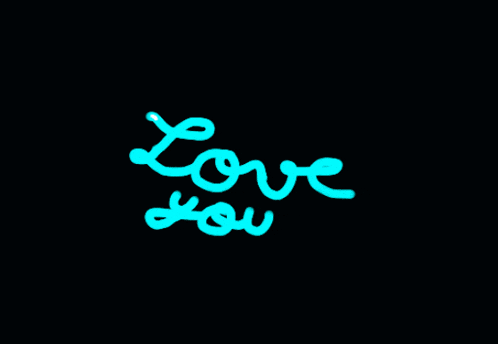 a neon sign that says love you is surrounded by white stars