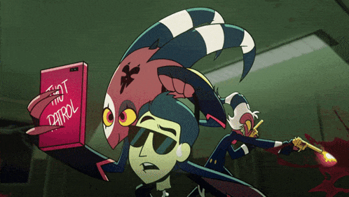 a cartoon character is holding a book that says " that patrol "