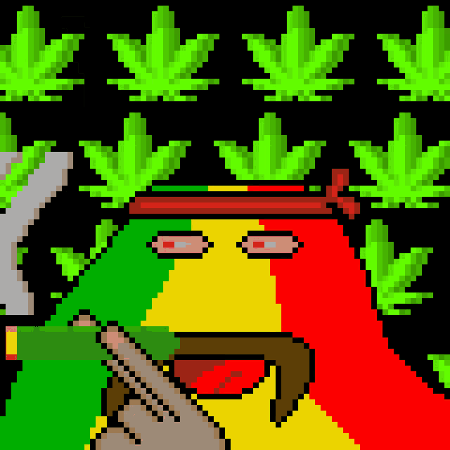 a pixel art of a person smoking a cigarette