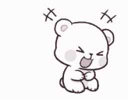 a cartoon drawing of a teddy bear laughing with its mouth open