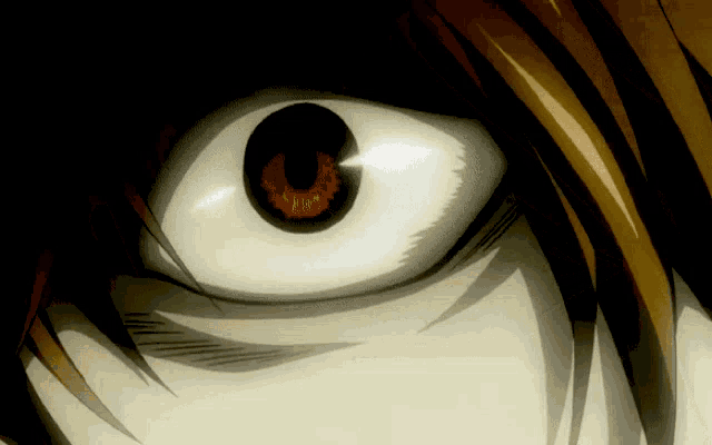 a close up of a person 's eye with a dark background