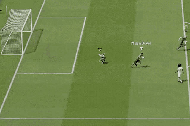 a soccer game is being played with a player named phiggyclaxton in the middle