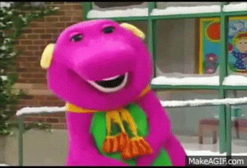 Barney The Dinosaur Barney GIF - Barney The Dinosaur Barney Snow Day GIFs