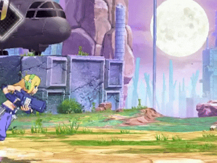 a cartoon character holding a gun in front of a plane