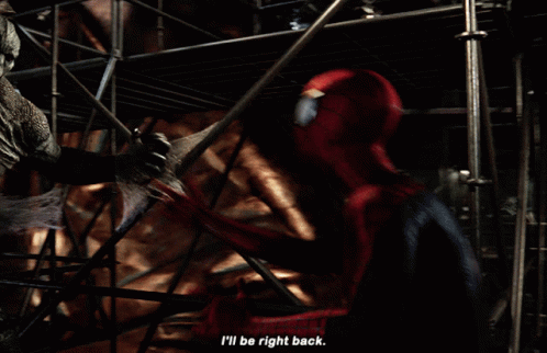 Spider Man Ill Be Right Back GIF - Spider Man Ill Be Right Back Brb GIFs
