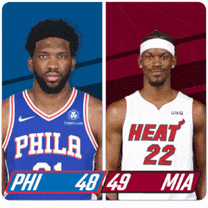 Philadelphia 76ers (48) Vs. Miami Heat (49) Half-time Break GIF - Nba Basketball Nba 2021 GIFs