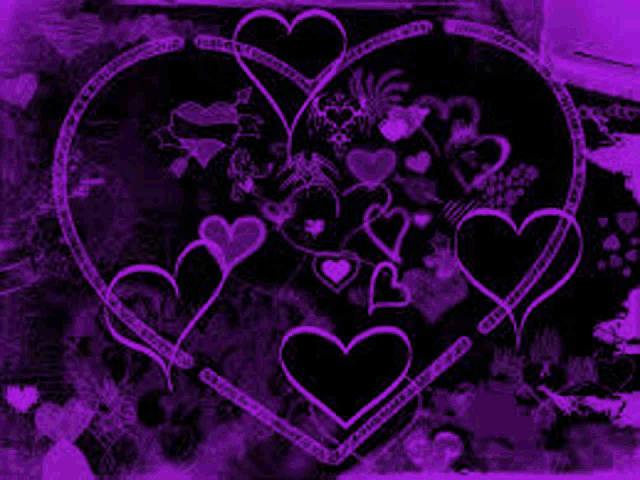 a purple heart made of hearts on a purple background