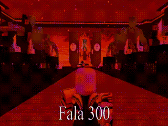 a video game with a red background and the words fala 300