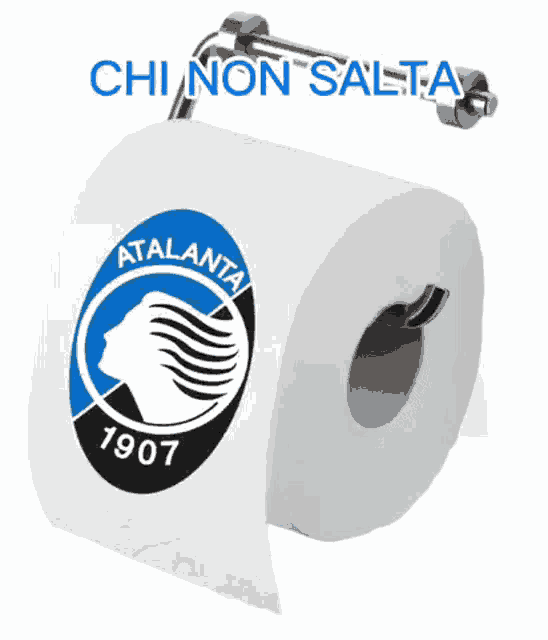 a roll of toilet paper with the logo for atalanta 1907