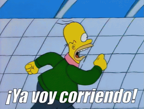 Homero Corriendo Con Suéter De Flanders Puesto GIF - Voy Corriendo Ya Voy Espérame GIFs