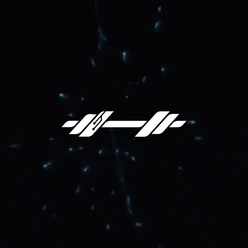 a black background with a blue lightning bolt and a white letter ii