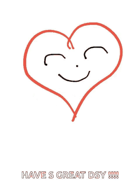 a drawing of a heart with a smiley face on it