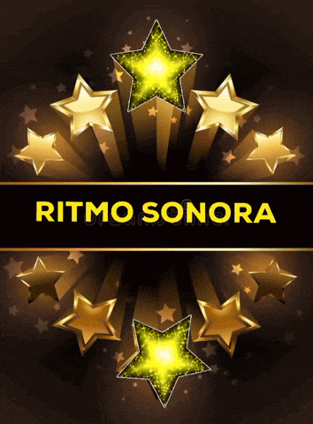 a poster with gold stars and the words ritmo sonora on the bottom