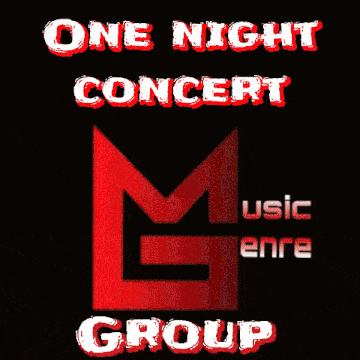 a poster for a one night concert sponsored by the music entre group