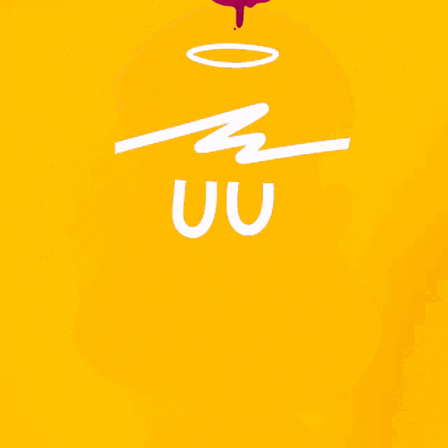 a colorful cartoon character with a purple face and yellow head
