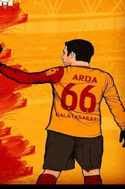 a drawing of a soccer player wearing a yellow shirt with the number 66 on it .
