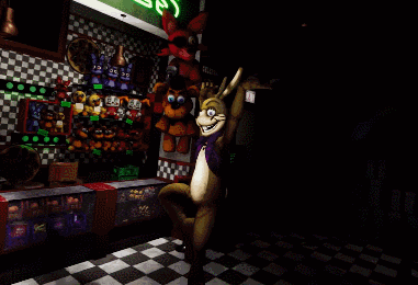 a cartoon rabbit with a bow tie is standing in a room