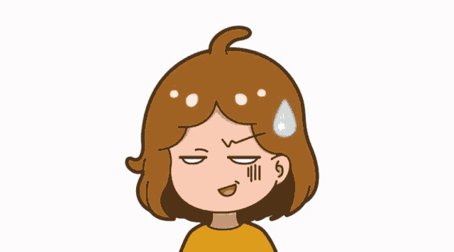 a cartoon drawing of a woman with a bird flying over her head