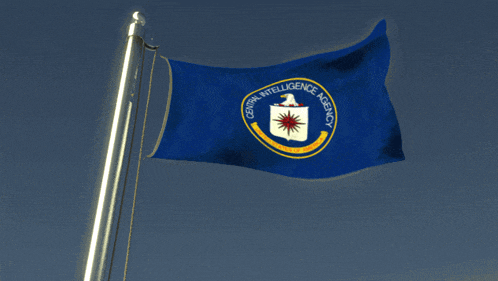 a flag for the central intelligence agency flies in the wind
