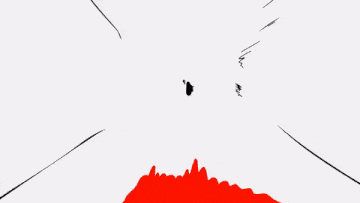 a black and white drawing of a person with a red heart
