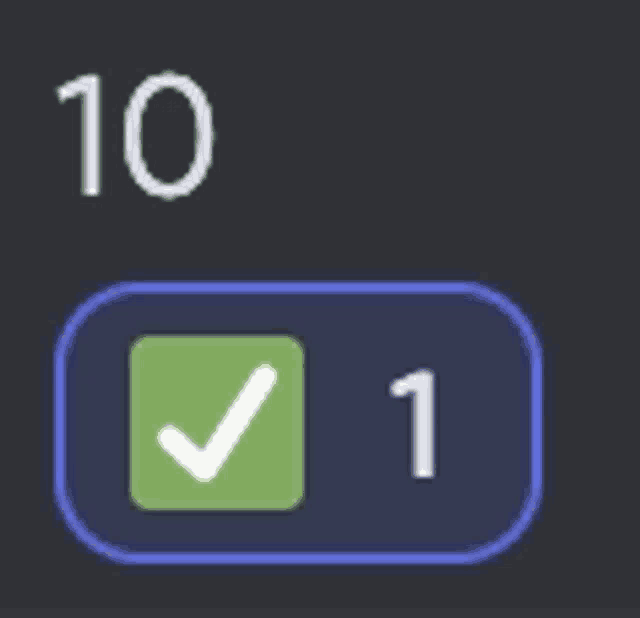 a button with a check mark and the number 1 on it