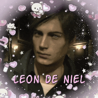 a picture of a man with the name leon de niel written on it