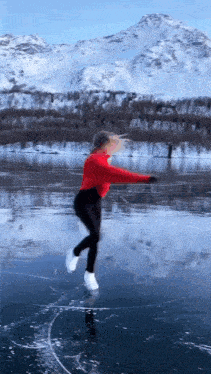 Woman Ice Skating GIF