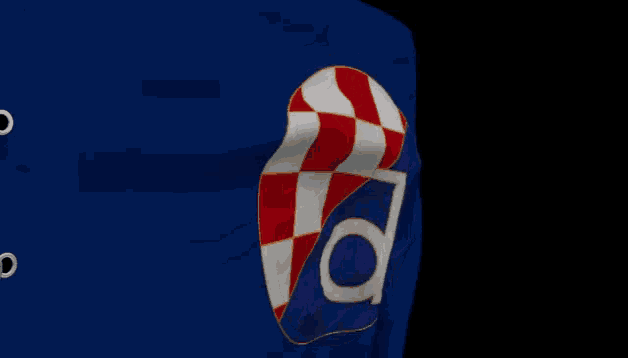 a blue flag with a red white and blue checkered design