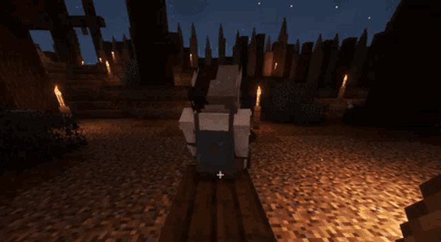 a minecraft character is sitting on a wooden table