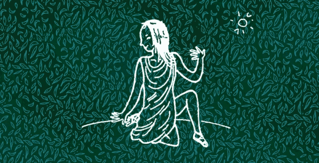 a drawing of a person with wings on a green background
