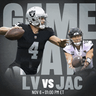 a poster for the raiders and jaguars game on nov 6