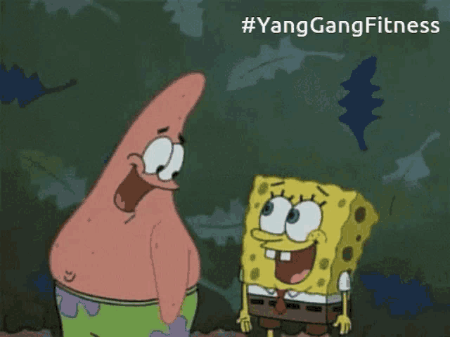 Yang Gang Fitness Spongebob GIF - Yang Gang Fitness Spongebob Wink GIFs