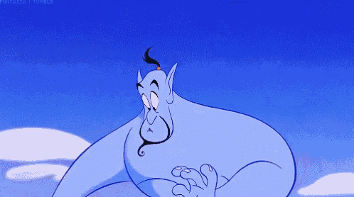 a blue cartoon character with a ponytail is flying through the air