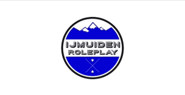 a logo for ijmuiden roleplay with a mountain in the middle