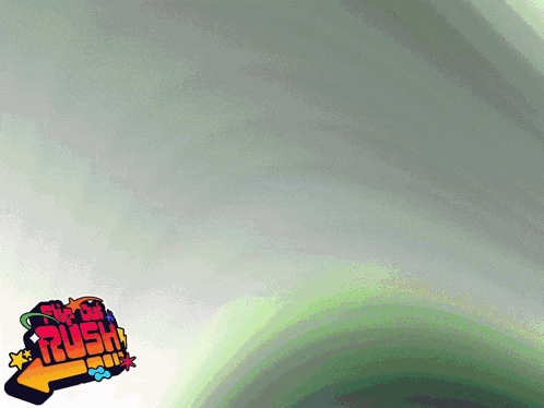 the word rush is on a green background with an arrow pointing to it