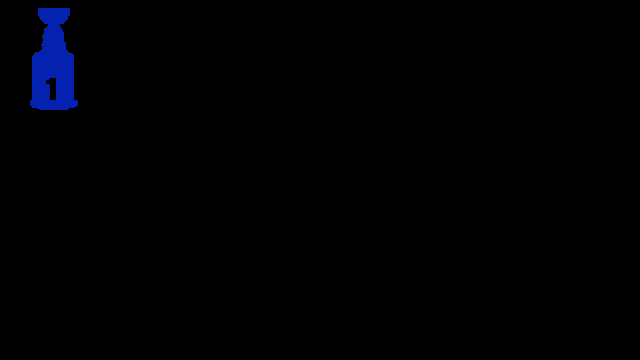 a blue white and red trophy on a black background with the number 23 in the corner