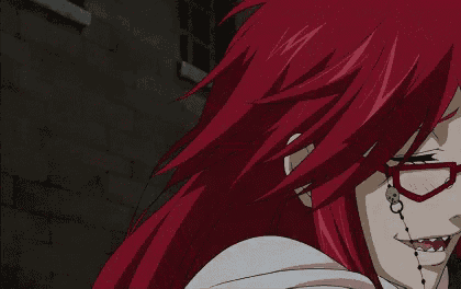 a cartoon character with red hair and glasses has a skull necklace around her neck