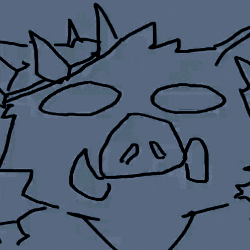 a drawing of a monster with a crown on it