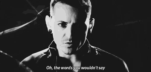 a black and white photo of a man with the words `` oh , the words you wouldn 't say ''
