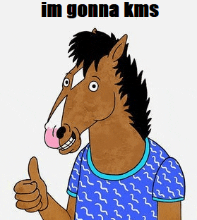 a cartoon horse is giving a thumbs up sign .