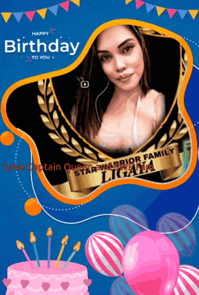 a birthday card with a picture of a woman and the words love captain our star warrior family