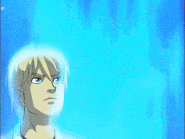 a cartoon of a man looking at a monster 's hand with the letters hd on the bottom