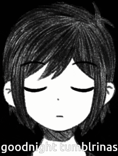 a black and white drawing of a girl with her eyes closed and the words goodnight tumblrrinas below it
