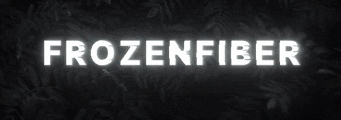 a black and white sign that says frozenfiber on it