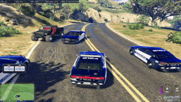 a screenshot of a video game shows a patrol car