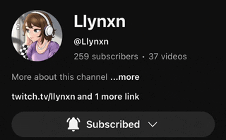 a lynxn channel has 259 subscribers 37 videos and 1 more link