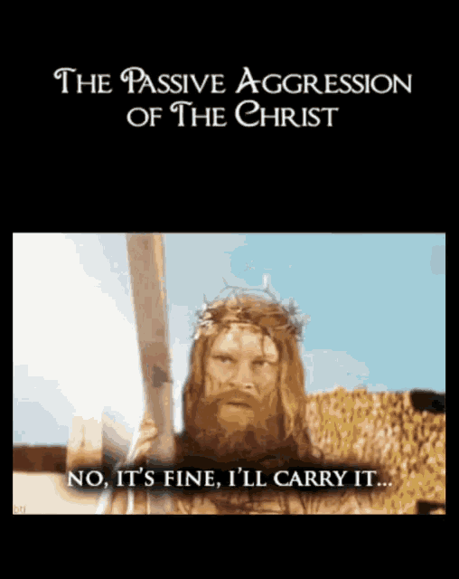 the passive aggression of the christ shows jesus with a crown of thorns